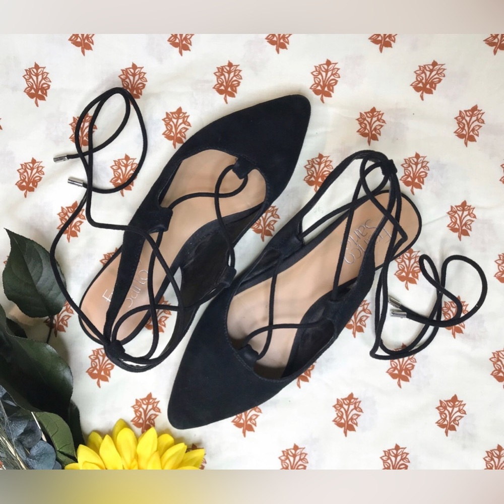 Franco Sarto lace up pointed toe ballet flats